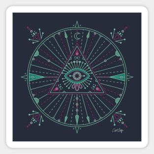 Green & Purple Evil Eye Mandala Sticker